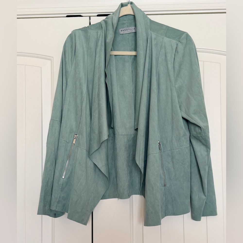 Bagatelle Teal Draped Cape Jacket